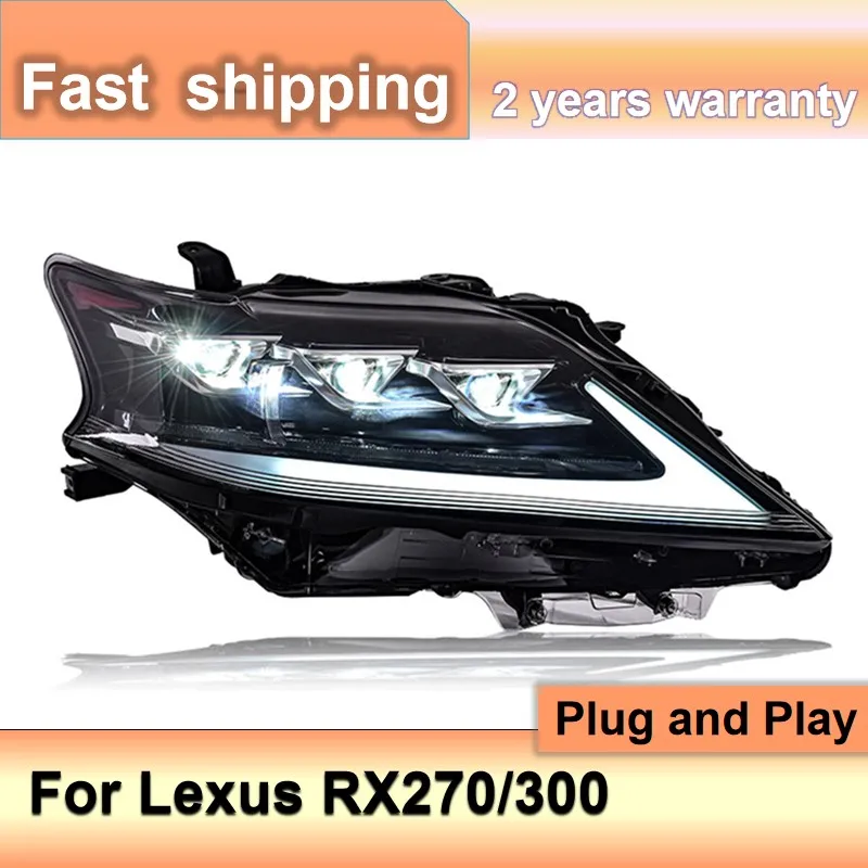 Lexus RX270 Headlights 2009-2015 RX300 Headlamp RX350 Headlight LED DRL Dynamic Turn Signal High Beam Projector Lens