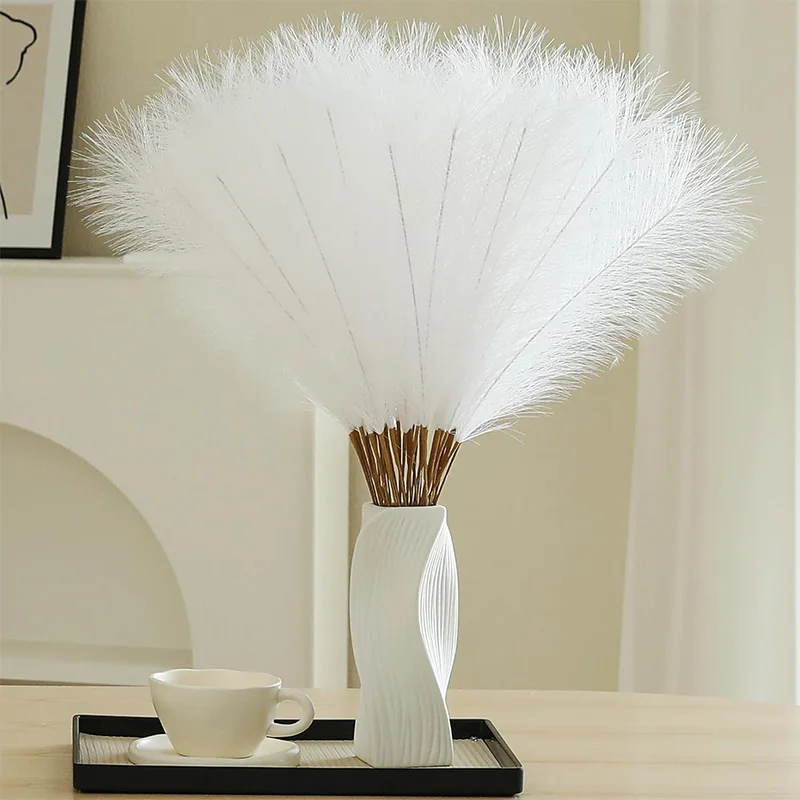 

6/12/15Pc 55CM Pampas Grass Artificial Flower Pompass Branches for Home Room Decor DIY Fake Reed Bouquet Garden Wedding Decor