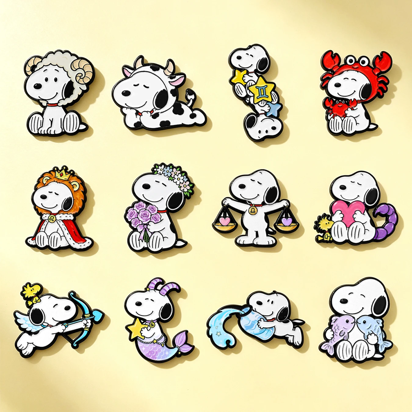 Snoopy Woodstock Cartoon Enamel Brooch Pins, Classic Dog Anime Lapel Badges DIY Backpack Clothes Decoration Gift for Fans