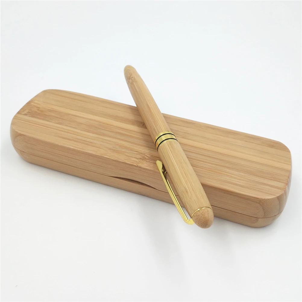 

Bamboo Gel Pen Set Gift Case for Signature Calligraphy Writing Office School Stationery Graduation Anniversary Christmas Gift
