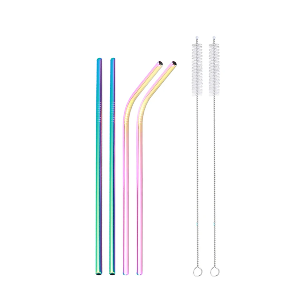 

Stainless Steel Straw Package Water Bottle Drinking Pipettes Tumblers Straight and Curved Straws