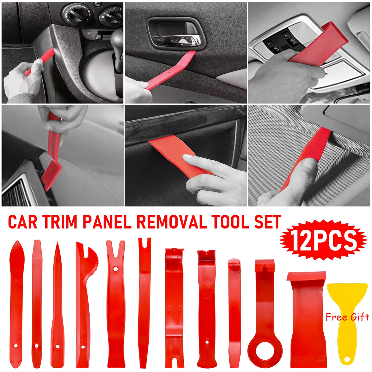 Car Disassembly Tools Set DVD Stereo Refit Kit Interior Trim Panel Dashboard Pry Removal Tool Repair Tools Auto Door Clips Rivet