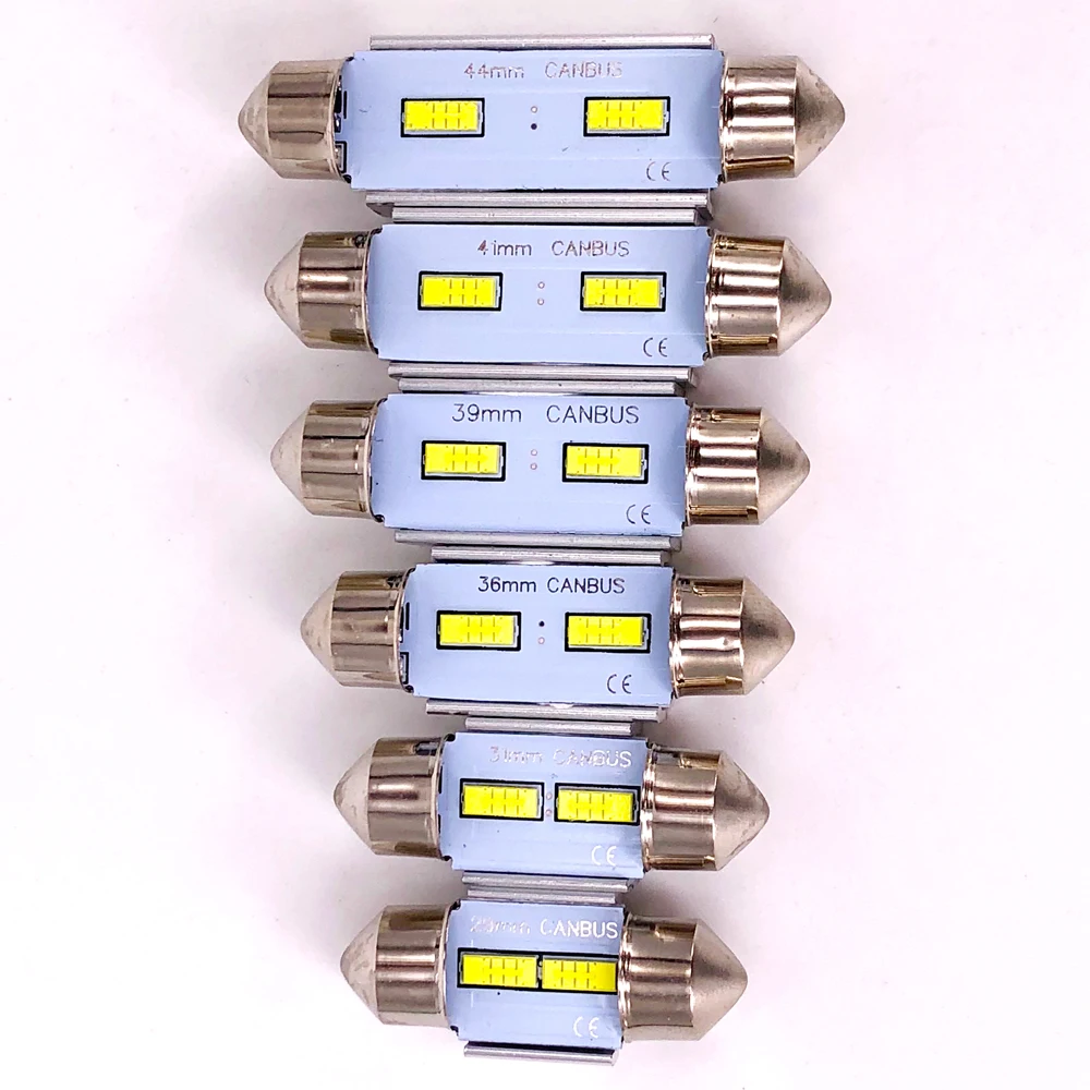 

100PCS 2055 2SMD C5W C10W Led Bulb CSP Canbus Festoon 29mm 31mm 36mm 39mm 41mm 44mm Car Interior Light Dome Reading Lamp 12V