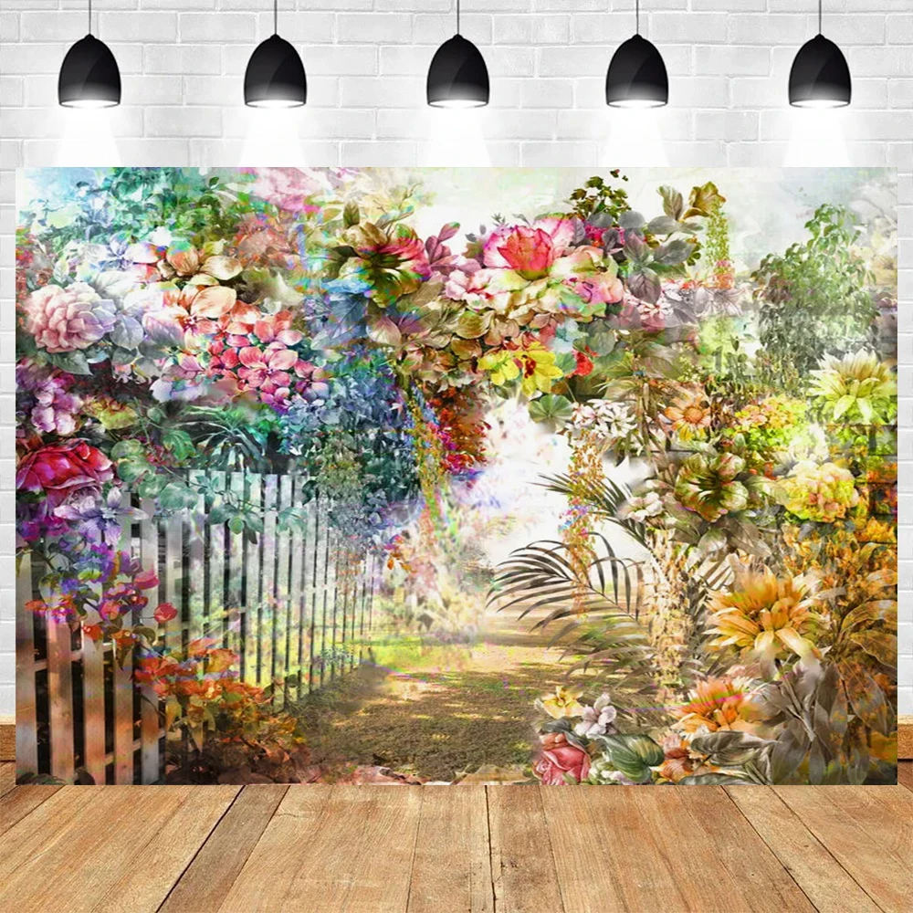 Spring Garden Scenic Theme Birthday Party Wedding Baby Shower Photography Vinyl Background Children Room Decor Supplies