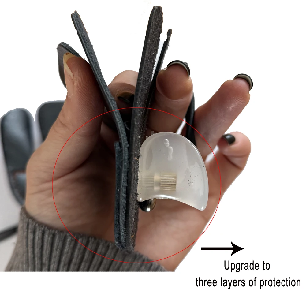 Bogenschießen-Fingertab aus doppeltem Rindsleder, gut für Recurve-Bögen, für die rechte oder linke Hand, 1 Stück – Detail 9