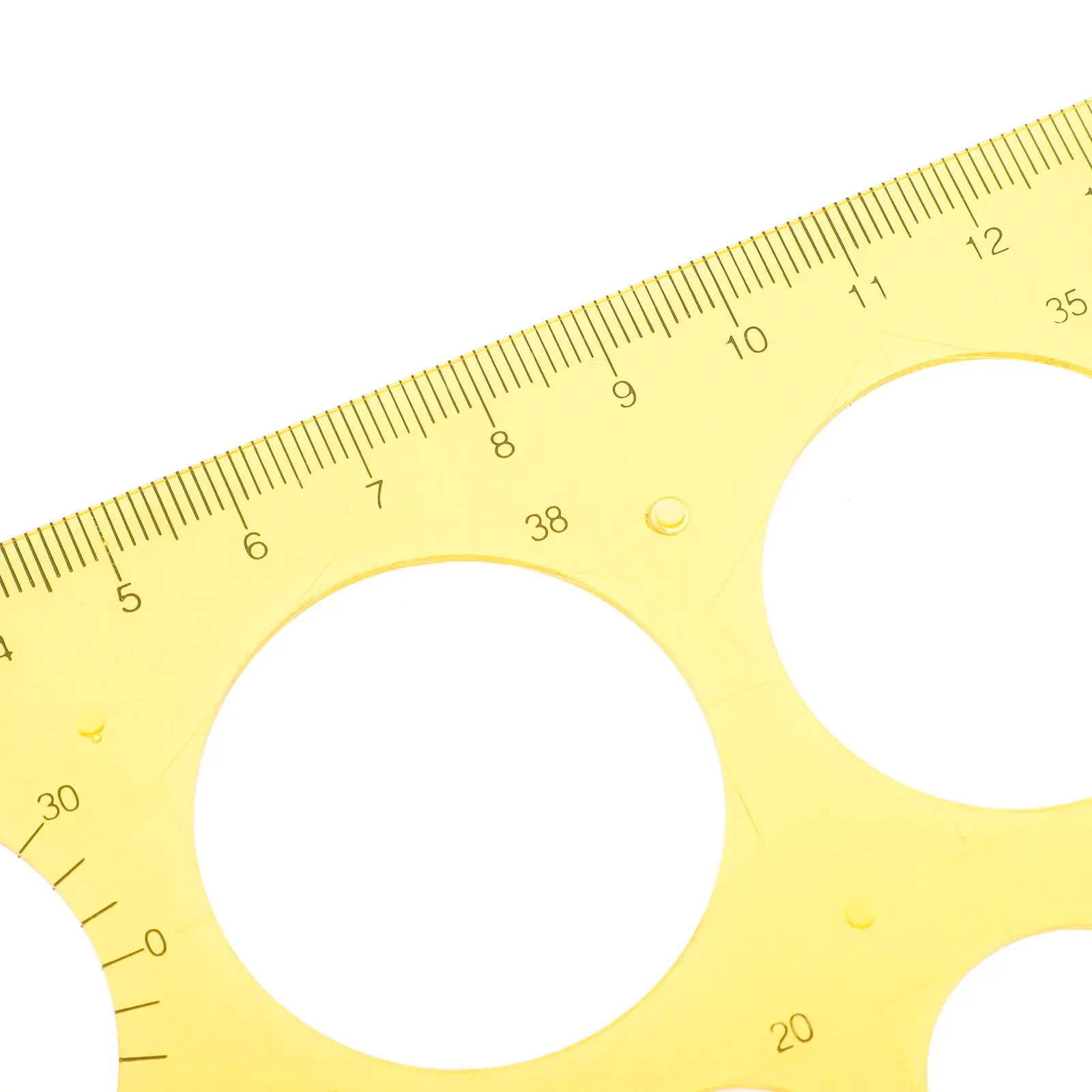 Circle Template Ruler Plastic Yellow Precision Multi-Function Tool for Drawing Circles Architects Designers Circle Drawing Ruler