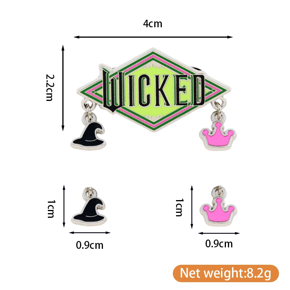 Wicked Musical Emaille-Brosche Hexenhut und Kronen-Anhänger Broadway-inspiriertes Abzeichen Rucksack-Jacken-Accessoire Sammlerstück Geschenk – Detail 3