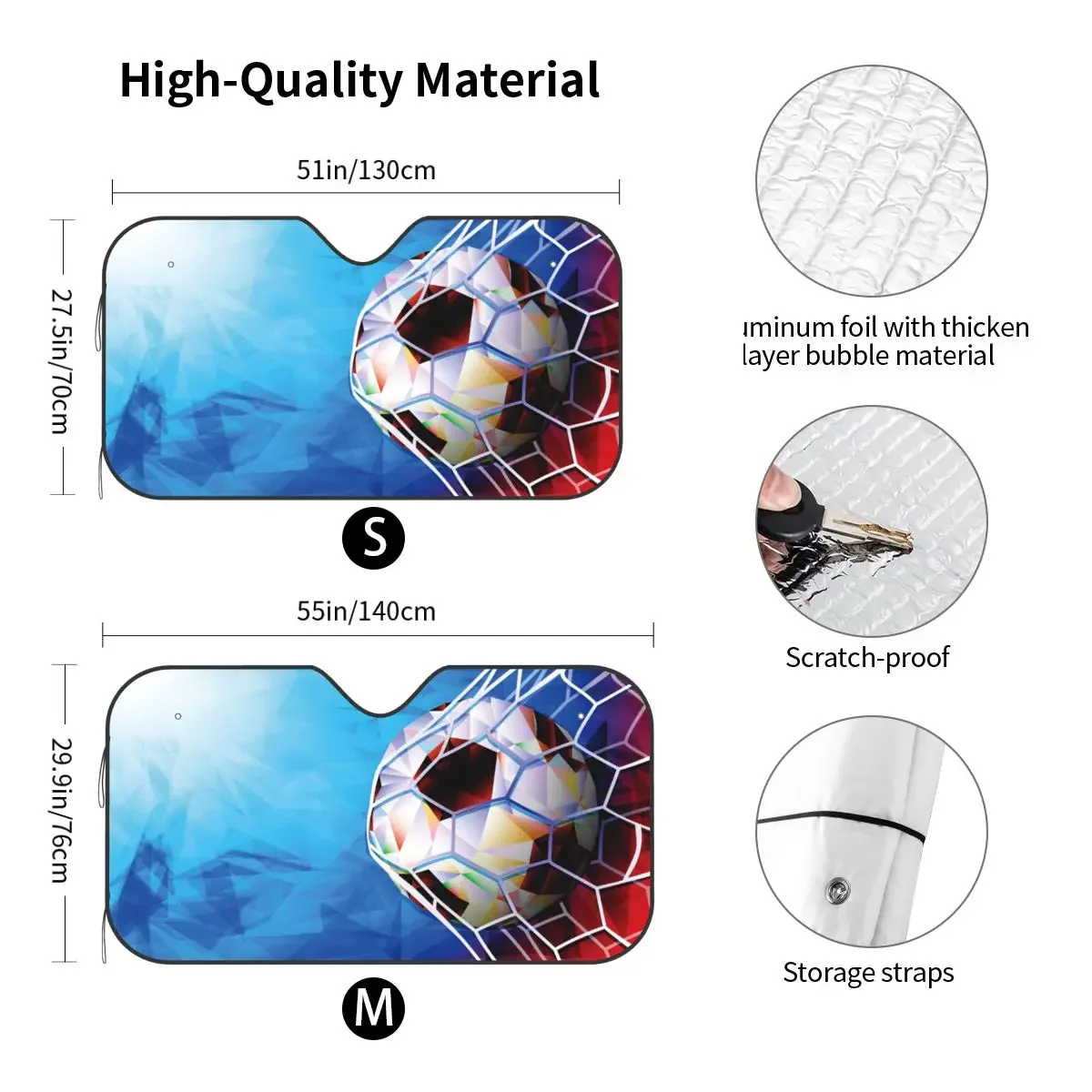 Voetbal Voorruit Zonnescherm Voetbal Ballen Sport Universele Auto Voorruit 76x140 cm Auto Zonnescherm Accessoires Covers