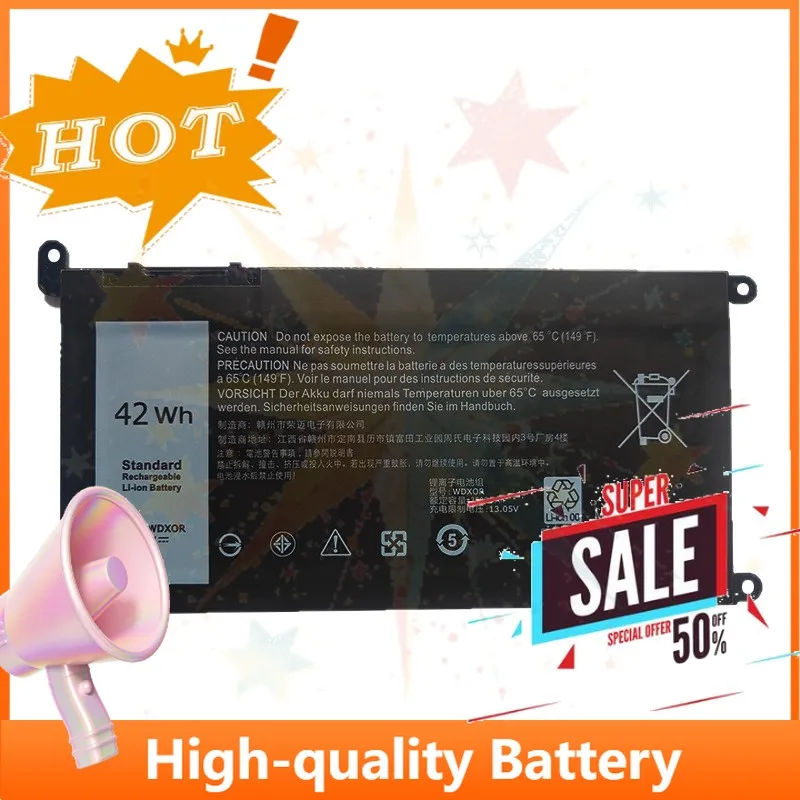 SWZY WDX0R Laptop Battery for Dell Vostro 5468 5471 5568 Inspiron 13 5368 5378 5379 7368 5770 7472 7460 5570 5579 5567 11.4V 42W