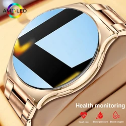 LIGE AMOLED Smart Watch AI Voice damskie sportowe Bluetooth połączenie Bluetooth wodoodporna bransoletka puls dla Smartwatch Woman