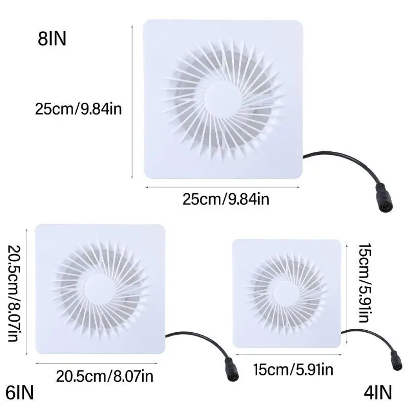 652f 4/6/8inch/205mm 12V حمام مستخرج من مروحة التهوية مروحة مروحة مروحة التهوية