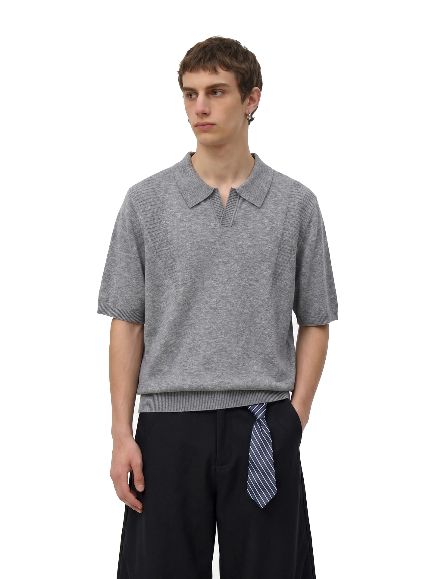 

BETEBULE American Retro Color Knitted Short Sleeve T-Shirt Loose Fit Summer High Street Style Casual Loose Half Sleeve ...