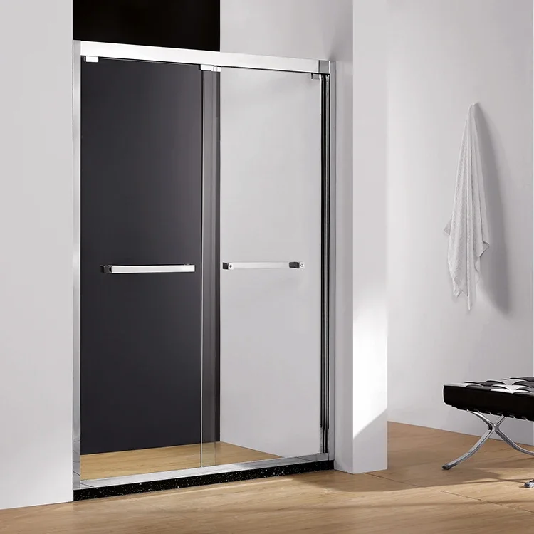 High Quality Steel Frame Bathroom Shower Room Hotel Simple Luxury Corner Sliding Tempered Glass Shower Screen Swing Door