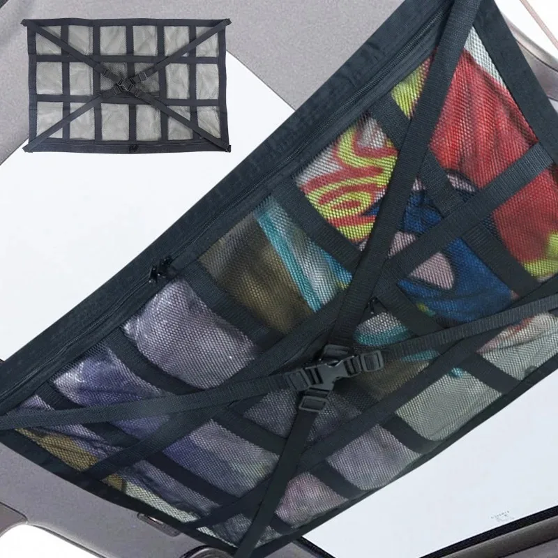 

Car Ceiling Cargo Net Multifunctional Hanging Storage Organizer with Large Capacity for Convenient Storage of Car Ceiling Net