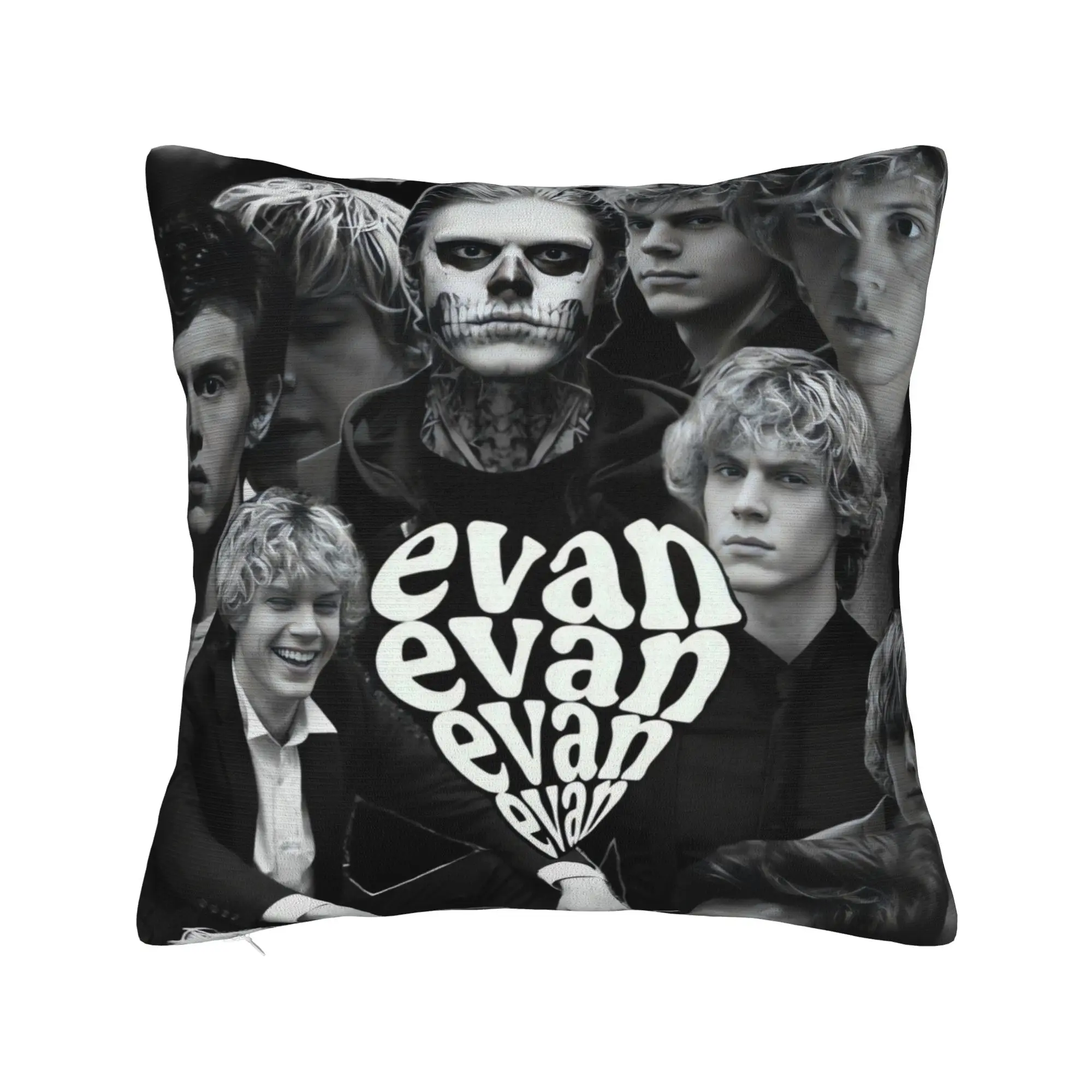 Edgy Evan Peters Black White Collage Pillow Case  Novelty Pillow Cover Soft Pillowcases For Chair Sofa Home Decor