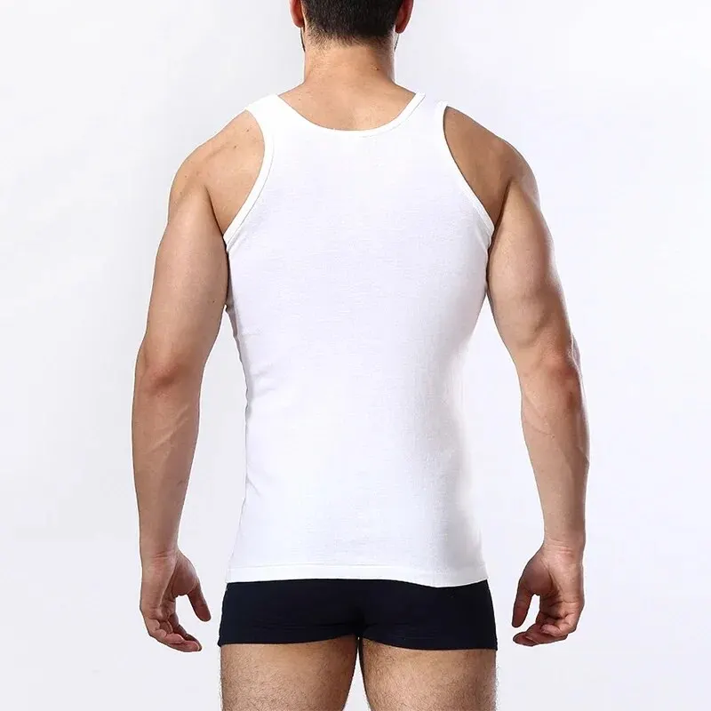 2-piece MEN'S Four Seasons Slim Vest Leisure Fitness Young Men Joker Sleeveless T Middle-aged Men Comfortable Bottoming.
