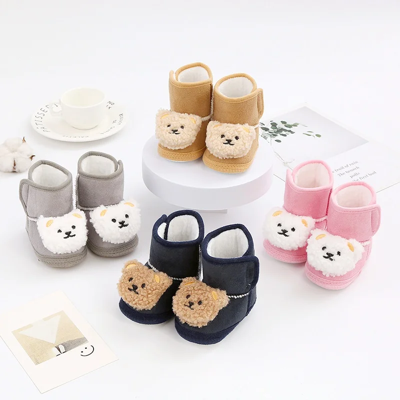 

Winter Baby Boots Newborn Girls Boys Cute Cartoon Dog Cotton Shoes Soft Sole Infant Warm Boots Toddler Walking Shoes