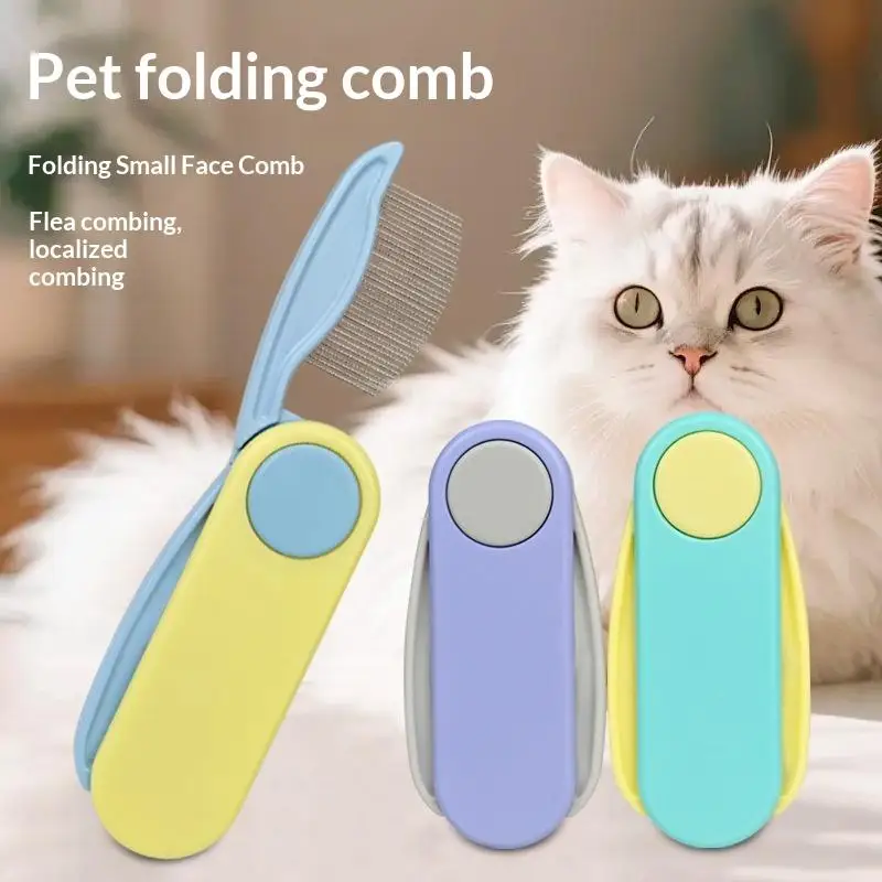 Pet Dog Cat Flea Removal Comb Dense Tooth Straight Row Pet Folding Comb Pet Hair Grooming Combs Pet Dog Cat Grooming Tool - view 2