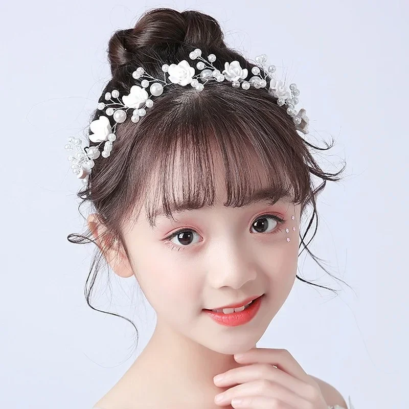 Handmade Clay Flowers Silver Color Simulated Pearls Hairbands for Wedding Headpiece Women Hair Accessories Cheap Tiara