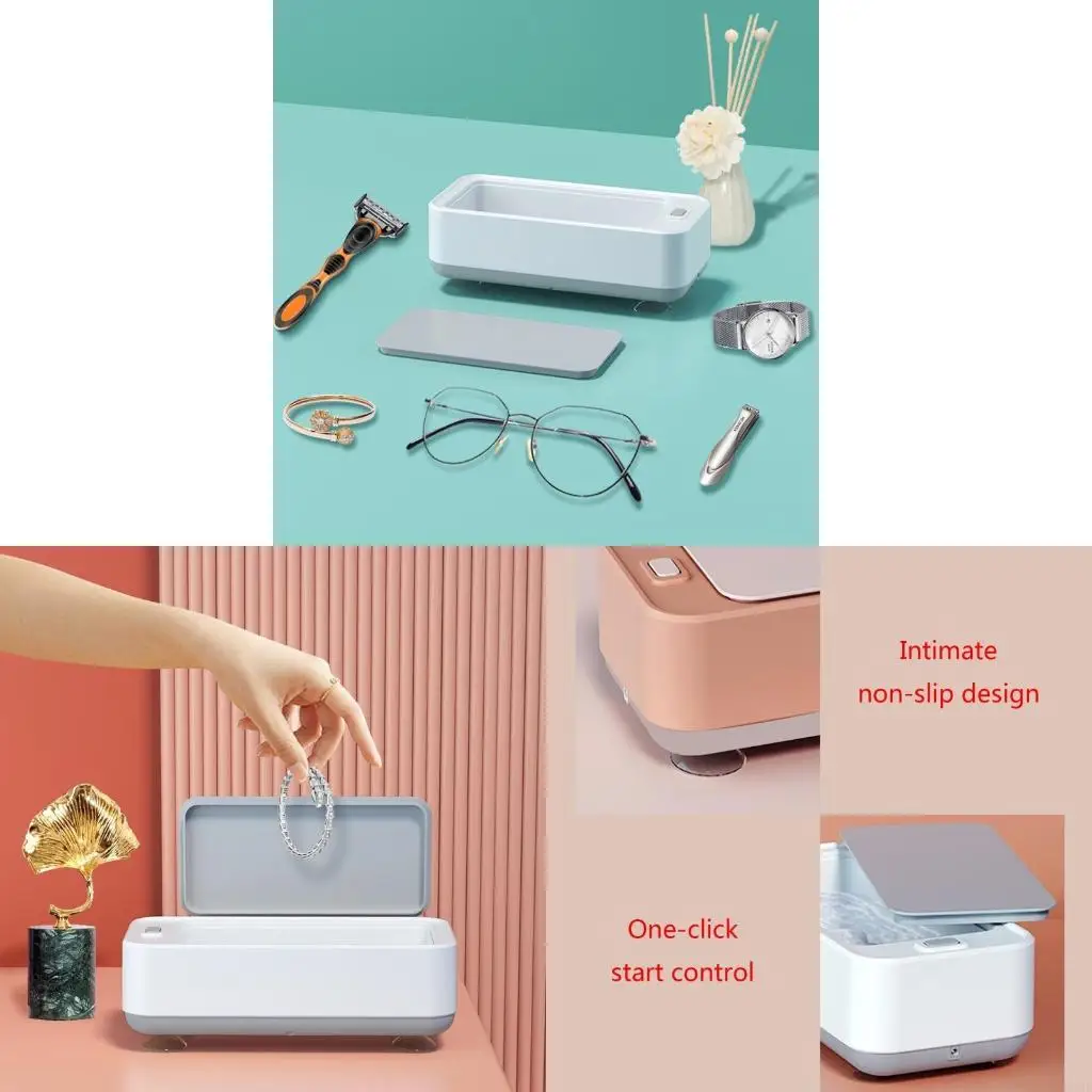 19QE Mini Ultrasonic Machine Jewelry Eyeglass Cleaner Professional Cleaning Tool