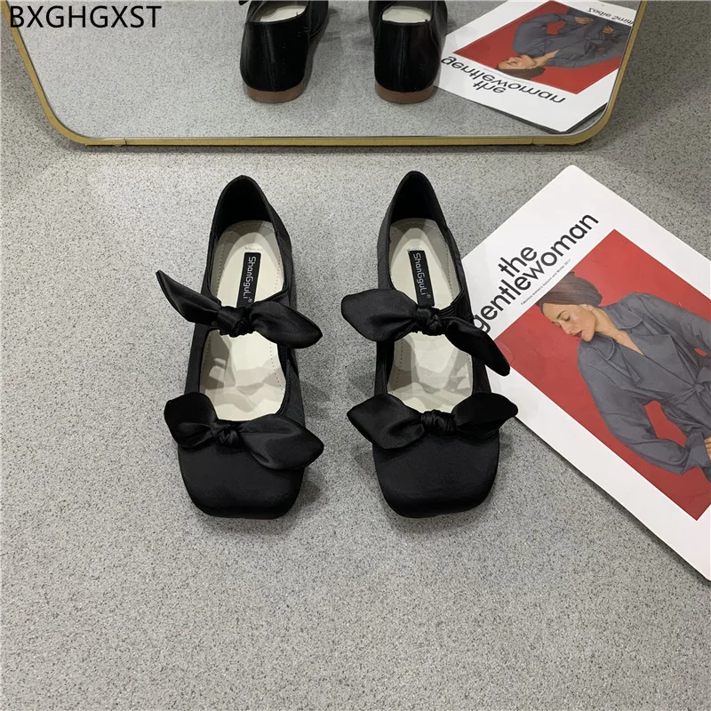 Kwadratowy nosek motylkowy węzeł mieszkania buty damskie klapki damskie mokasyny damskie buty z palcami Casuales кроссовки женские
