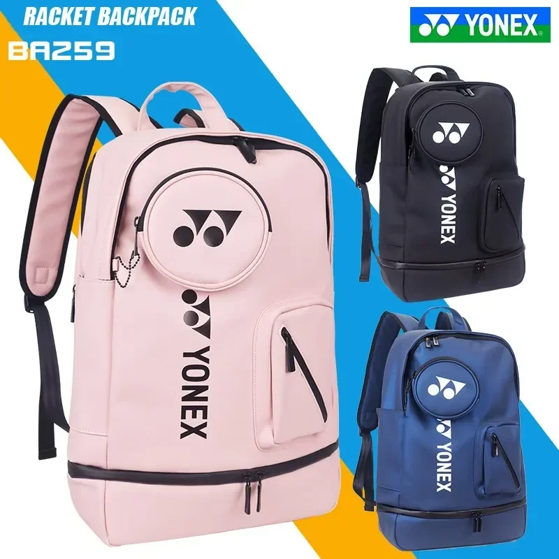 YONEX-Sac à dos pour raquette de badminton de haute qualité, sac de sport en PU avec couche de chaussure indépendante, poche auxiliaire