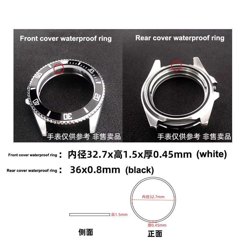 Waterproof ring for CASIO MDV-106 Front /Rear cover Watch lens waterproof ring black white O Ring 32.07mm 36mm Inside diameter