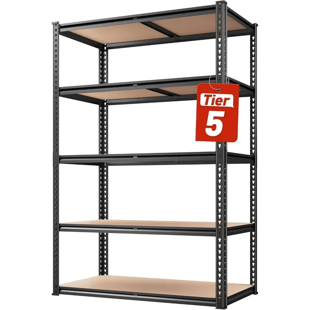 

2020LBS Storage Shelves, 5-Tier Heavy Duty Garage Shelving, 72"H x 35.55"W x 16"D, Adjustable Metal Shelving Unit Solution