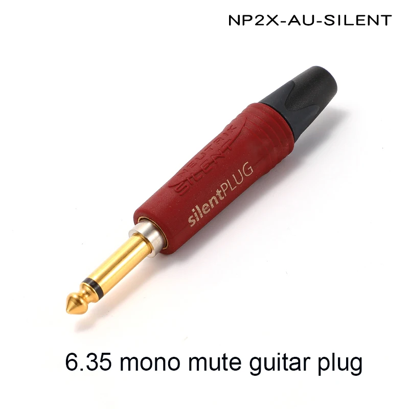 NP2X-AU-SILENT 6.35 Professional Guitar Audio Straight Bend Jack Plug Adapters 2 Core 1/4 Mono Mute Guitar Connector