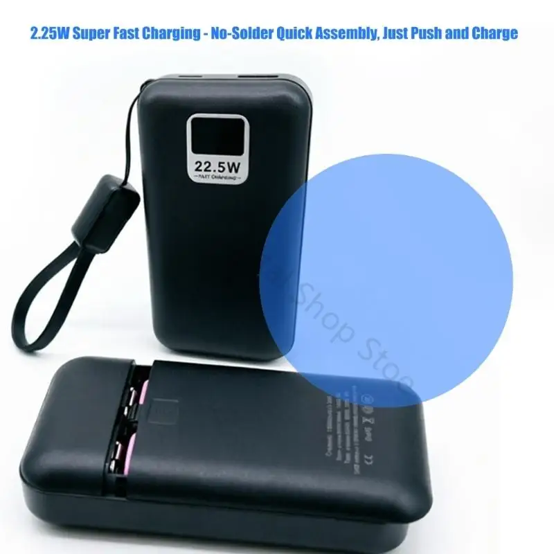 96BA DIY Powerbank Case For 2Pcs 21700 Batteries Box Holder With Quick Charging Technology Lightweight And Durability