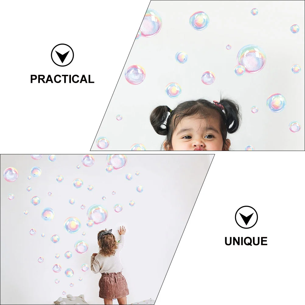 Plants Decor Cartoon Bubbles Sticker Wall Decals Stickers Sticky Peel And Self-adhesive Pvc Bathroom Pattern