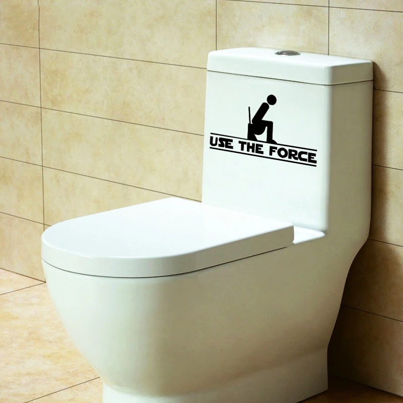 FUNNY WC TOILET SEAT VINYL DECAL STICKER STAR WARS BATHROOM ART DECOR , USE THE FORCE Vinyl Decals Car Window Decoration