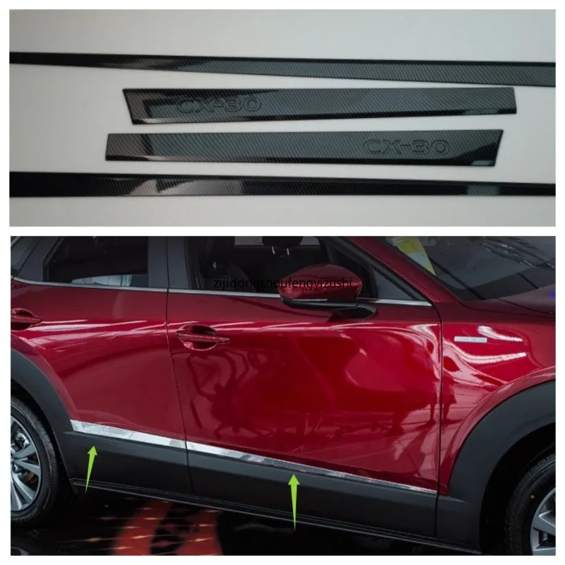 

For Mazda CX-30 CX30 2020 2021 2022 2023 2024 Car Accessories ABS Chrome car door trim body anti chafing protective trim