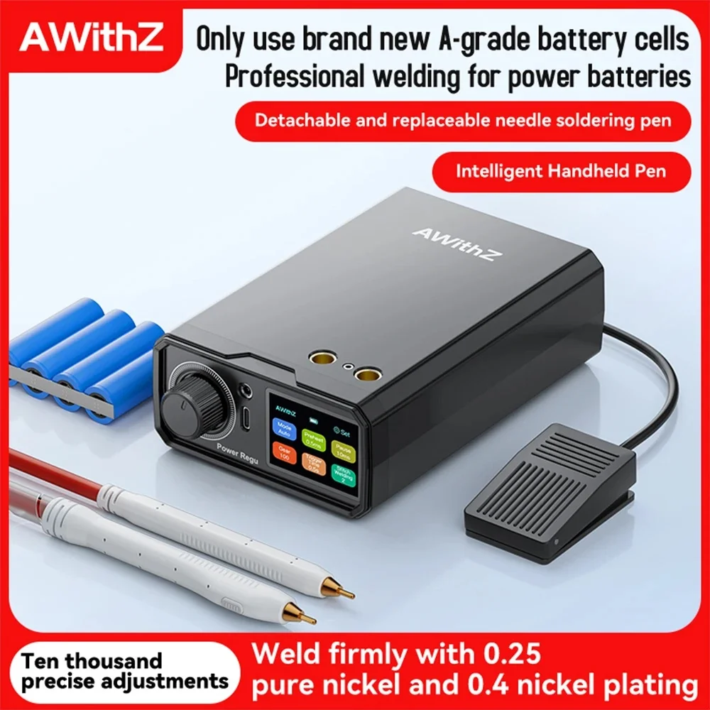 

Portable Pedal Spot Welding Machine Type-C Rechargeable 18650 Lithium Battery DIY Nickel Sheet TFT Color Screen Spot Welder Tool