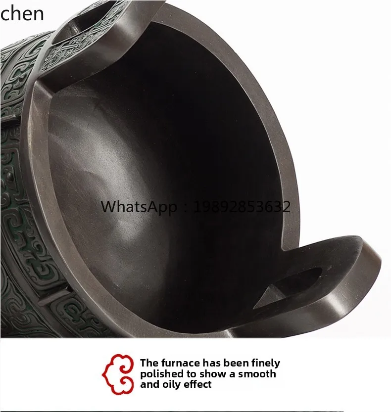 Antique Bronze Tripod Incense Burner for Living Room Office Opening Housewarming Gift