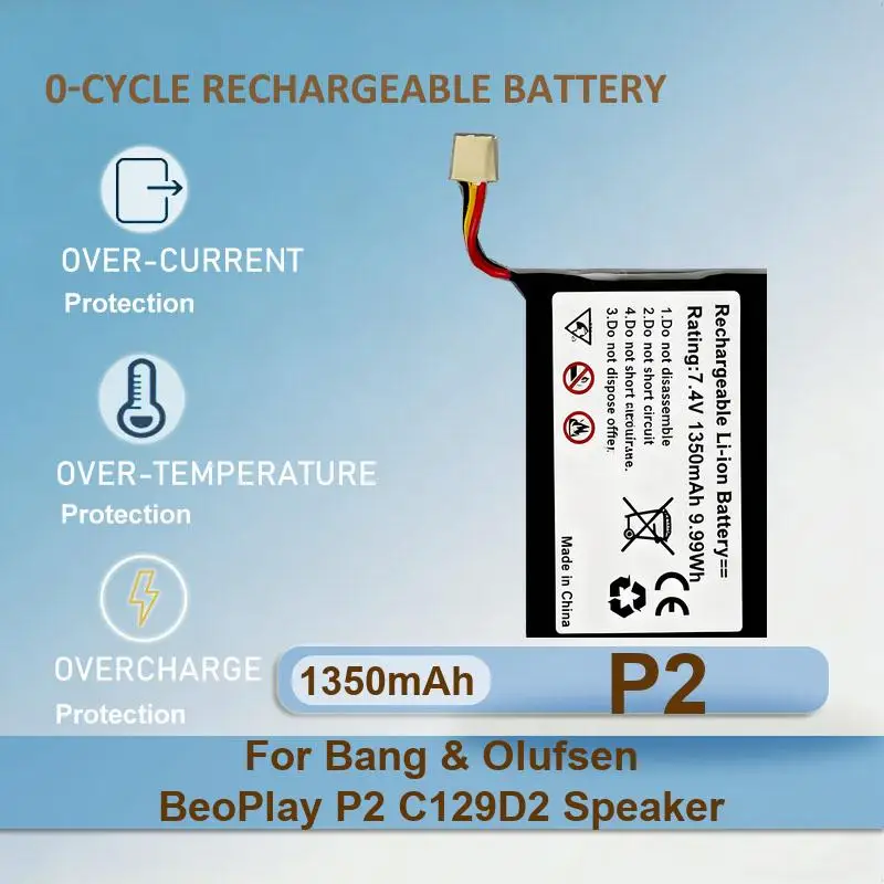 

P2(For Beoplay) Portable Bluetooth Speaker Battery For Bang & Olufsen BeoPlay P2 C129D2 Speaker 1350mAh Real Capacity
