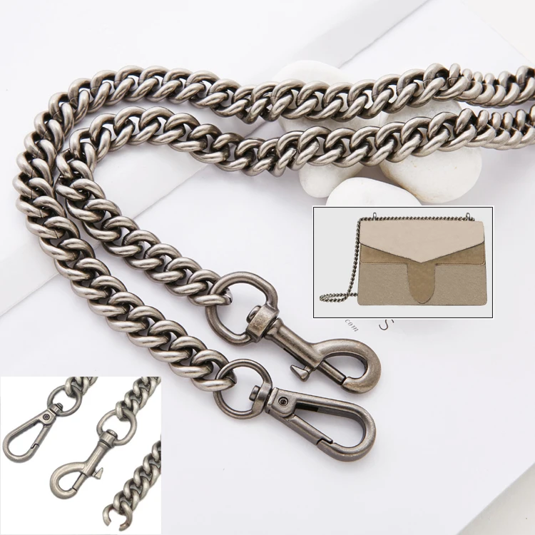 

13mm Women Bag Chain Strap DIY Bag Accessories Repairement Parts Bag Clasp Shoulder Bag Chain Buckle Old silver High Quality