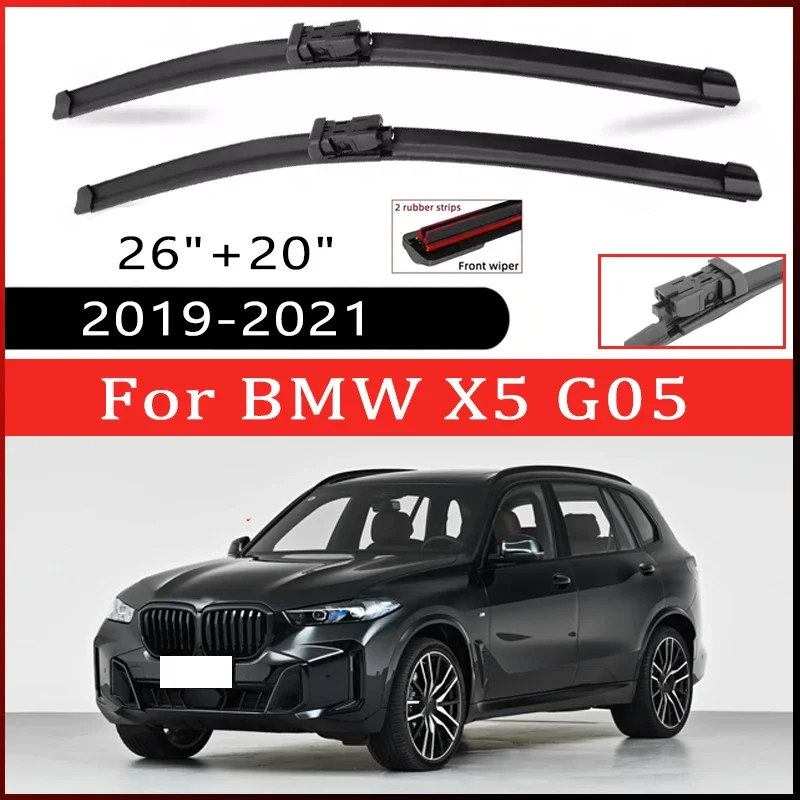 

2pcs Wiper Front Wiper Blades Set For BMW X5 G05 2019 2020 2021 Windshield Windscreen Window 26"+20" Car Accessories