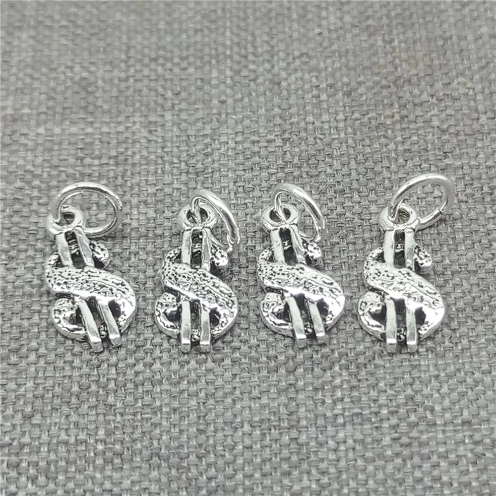 15pcs of 925 Sterling Silver Small Money Dollar Sign Symbol Charms for Bracelet Necklace
