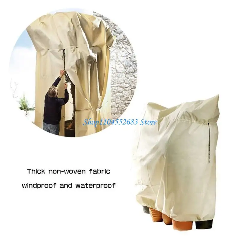 

Y6GD Plant Covers Trees Warm Blanket with Suck Rope Cold Proof Plant Bag Outdoor