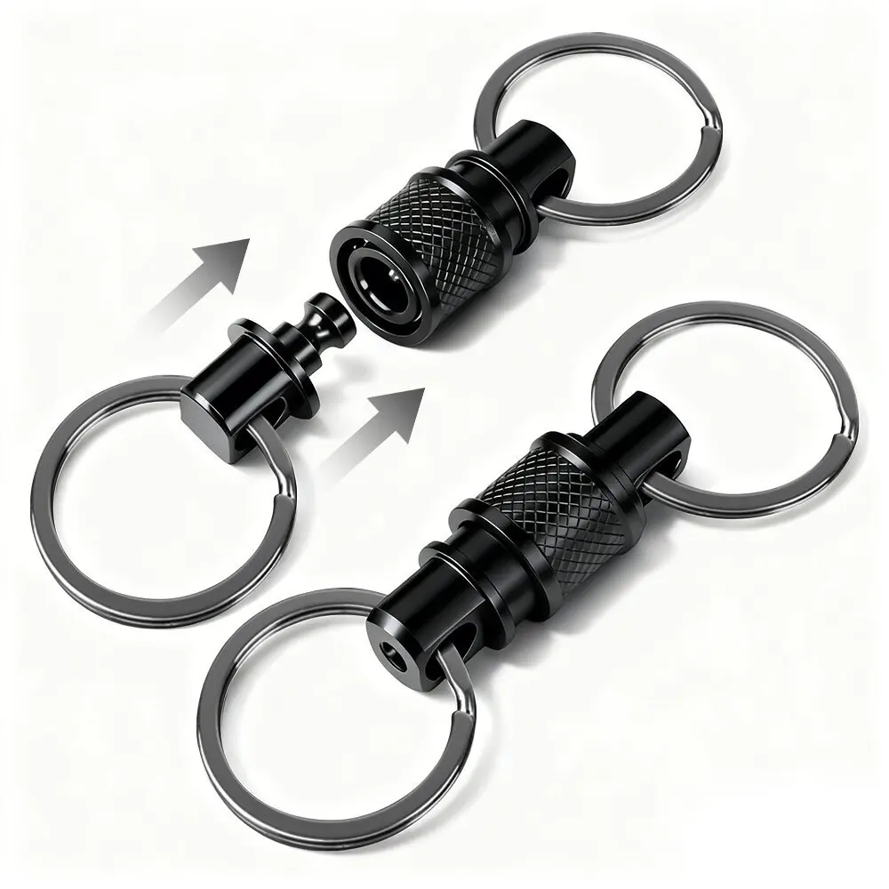 Aluminum Alloy Mini Small Quick Release Keychain 360 Degree Rotation Car Key Buckle Multi-functional Outdoor EDC Tool