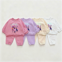 Pink Purple White Outfits 1-6Years Old Kids Printed Tops Loose Sweatpants K-pop Demon Hunters Clothing New Toddler Tracksuits