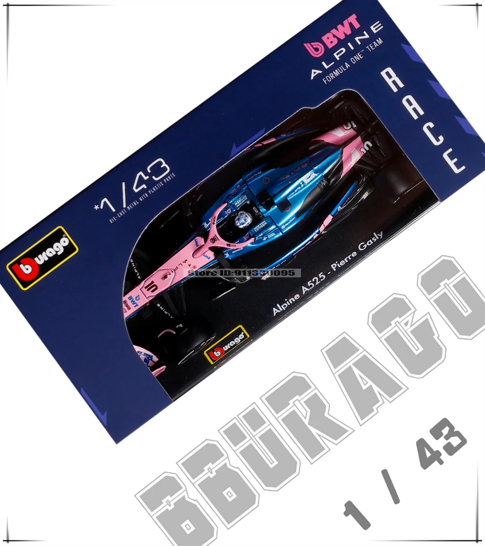 Bburago 1:43 2025 F1 BWT Alpine Formel-1-Team # 10 Pierre Gasly # 43 Franco Colapinto Legierungsauto Druckguss-Modell Spielzeug Sammlerstück – Detail 4