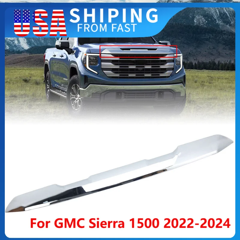 الجبهة العلوي العلوي مصبغة صب تقليم الكروم لجي إم سي سييرا 1500 2022-2024 المصد الأمامي قطاع الكسوة الكروم غطاء الكسوة الملحقات #1