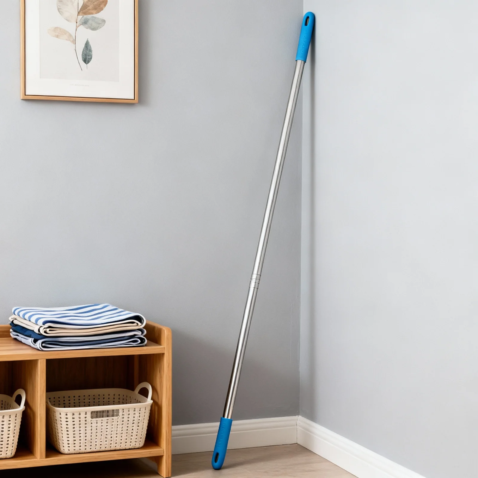 

1pc Stainless Steel Clothesline Rod Long Clothes Pole For Wardrobe Balcony Ceiling Clothes Drying Pole Household Garment Reach