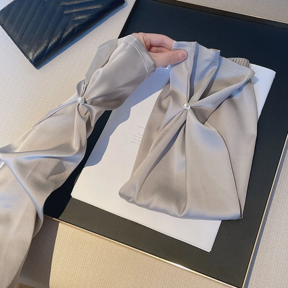 Sun Protection Silk Fabric Sleeves Pearl UV Protection Breathable Long Arm Sleeves Thin Hand Sleeves Yarn Arm Sunscreen Covers