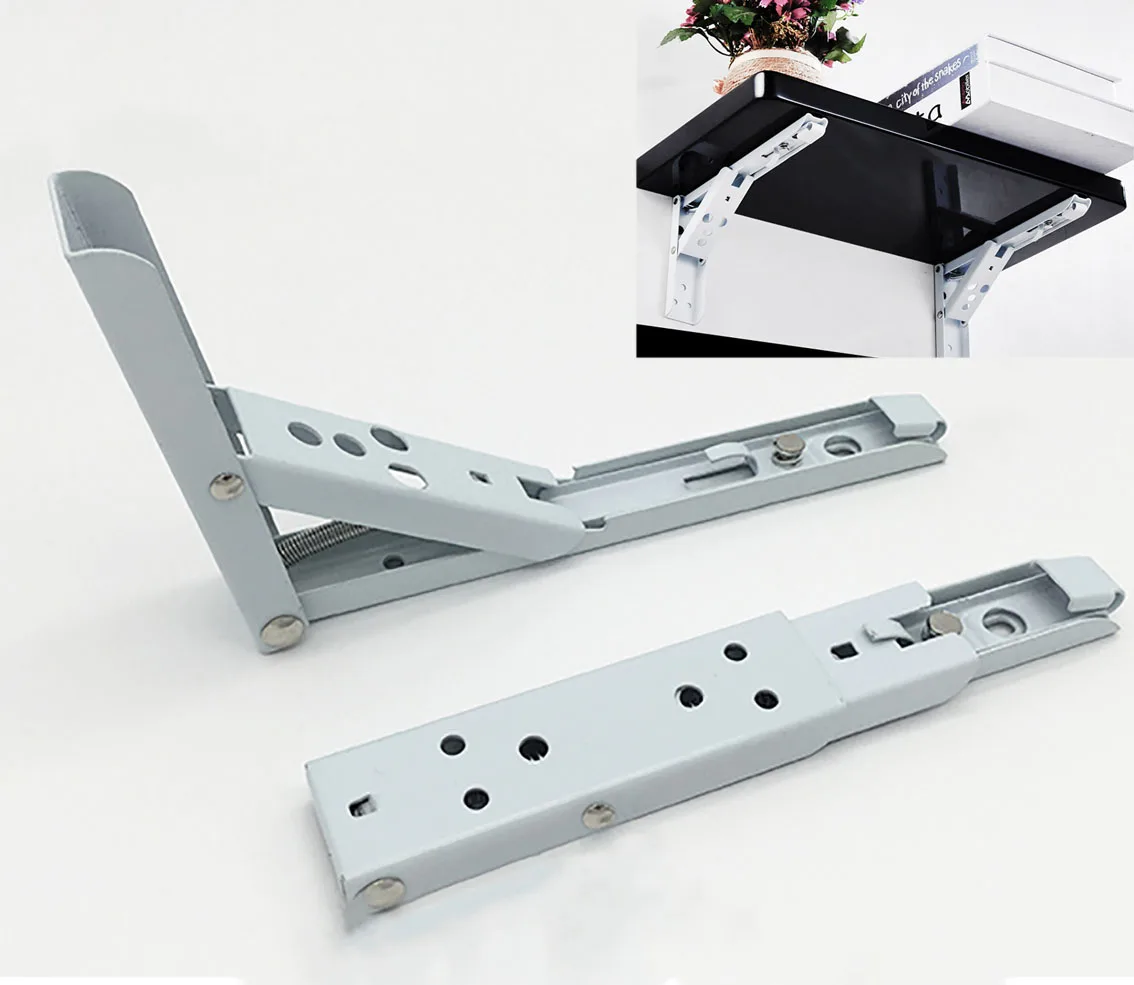 

1Pcs Folding Shelf Brackets Stainless Steel Collapsible Shelf Bracket for Table Work Space Saving DIY Bracket Furniture Hardware