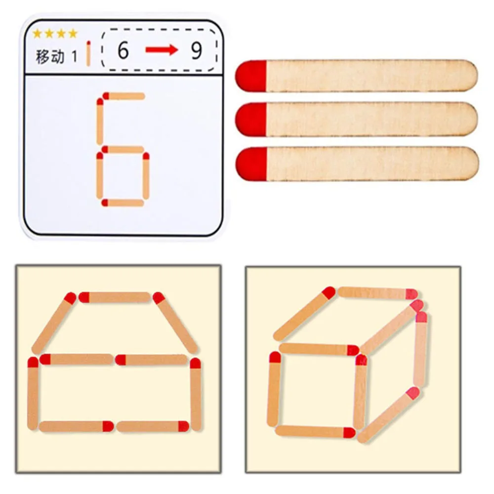 몬테소리 매치 퍼즐, DIY 수학 기하학 보드 게임, 사고 매치, 논리 훈련, 교육 선물, 소년 소녀용 나무 장난감