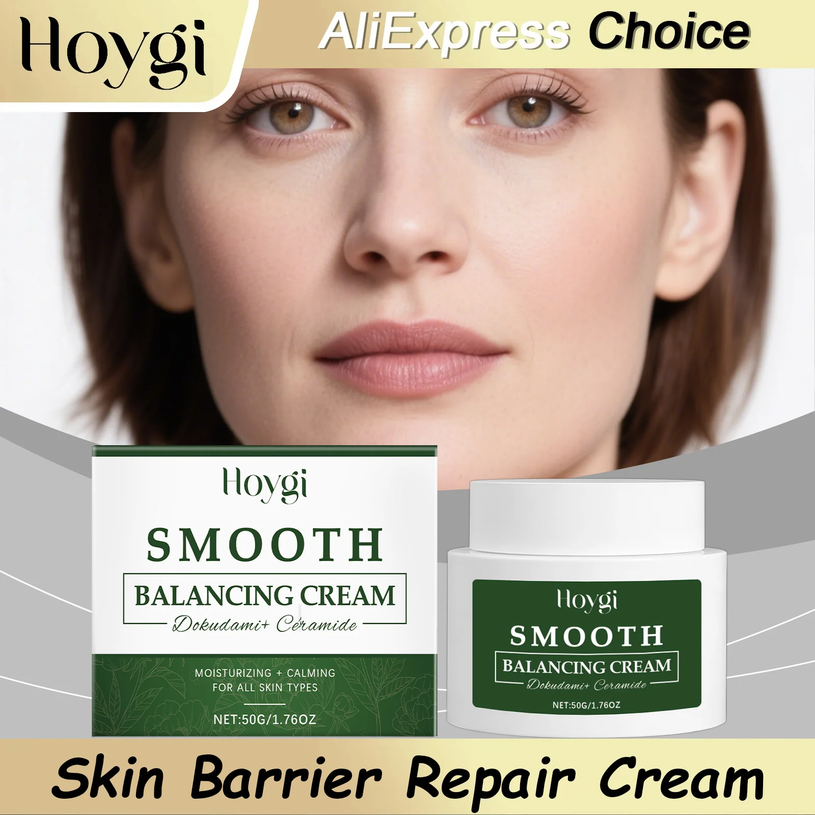 Creme Restaurador Facial HOYGI com Vitamina E, Removedor de Imperfeições da Pele, Reduz Vermelhidão, Repara a Barreira da Pele Sensível, Hidratação Facial