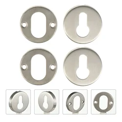 2 Sets Stainless Steel Galvanized Iron Lock Cylinder Cover Door Striker Protector Keyhole Cover Door Lock Hardware Accessory For